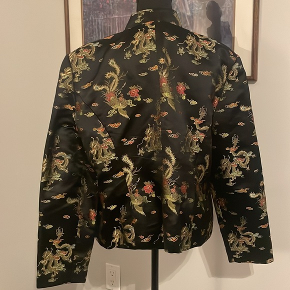 Vintage embroidered silk blend jacket size XL - Picture 4 of 5